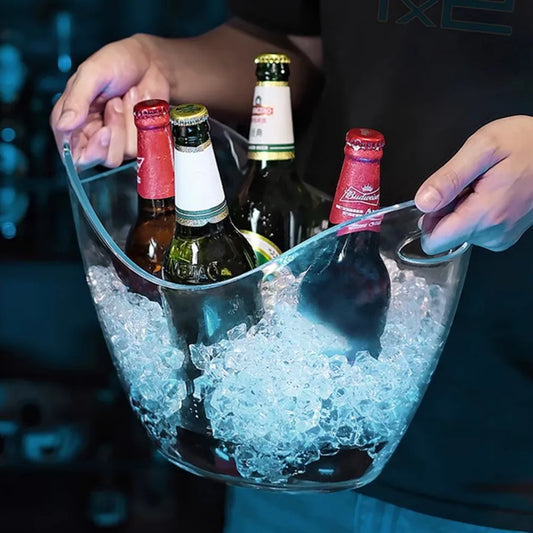 4/8/12L Transparent Ice Bucket Acrylic Large Capacity Wine Chilling Bucket Anti-fall Champagne Bottles Ice Cooler Club