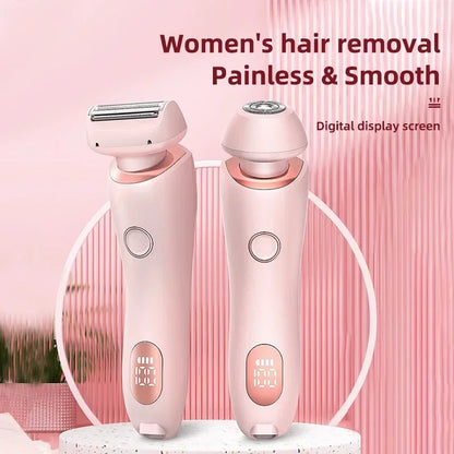 Women's Shaver Multifunctional Epilation Waterproof Body Hair Rechargeable 2 in 1 Pubic Hair Leg Hair Body Hair Trimmer