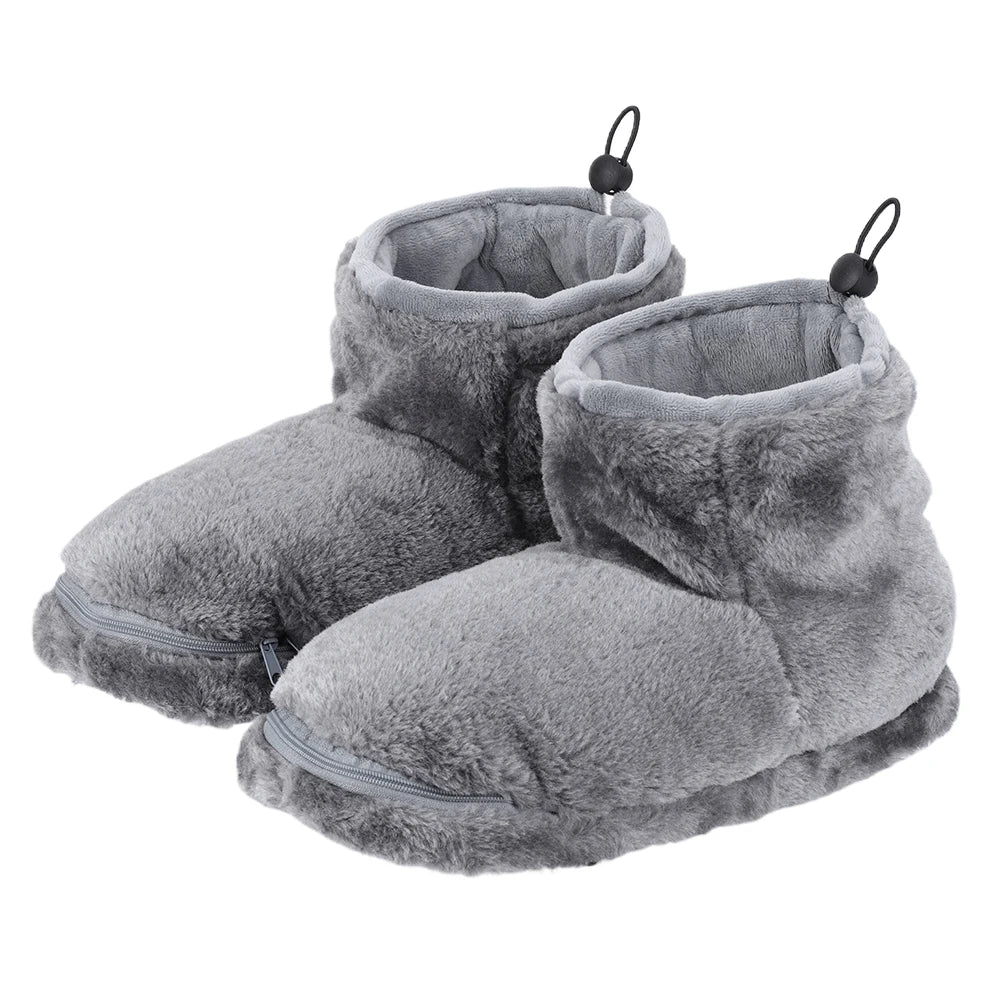 USB Heater Foot Shoes Winter Warm Snow Boots Comfortable Plush Warm Electric Slippers Foot Warmer Shoes for Women Men