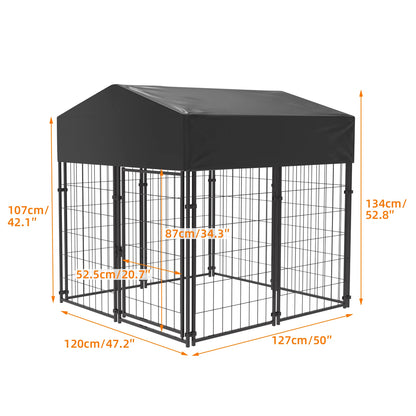 Oversize Dog Cage, Pet Run Enclosure, Playpen with Roof, for Outdoor Pet Kennel, High Fence