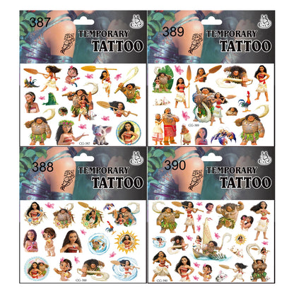 1/4/8pcs Moana Party Favor Temporary Tattoos Stickers Birthday Party Supplies Decorations Gifts for Boys Girls Classroom Rewards