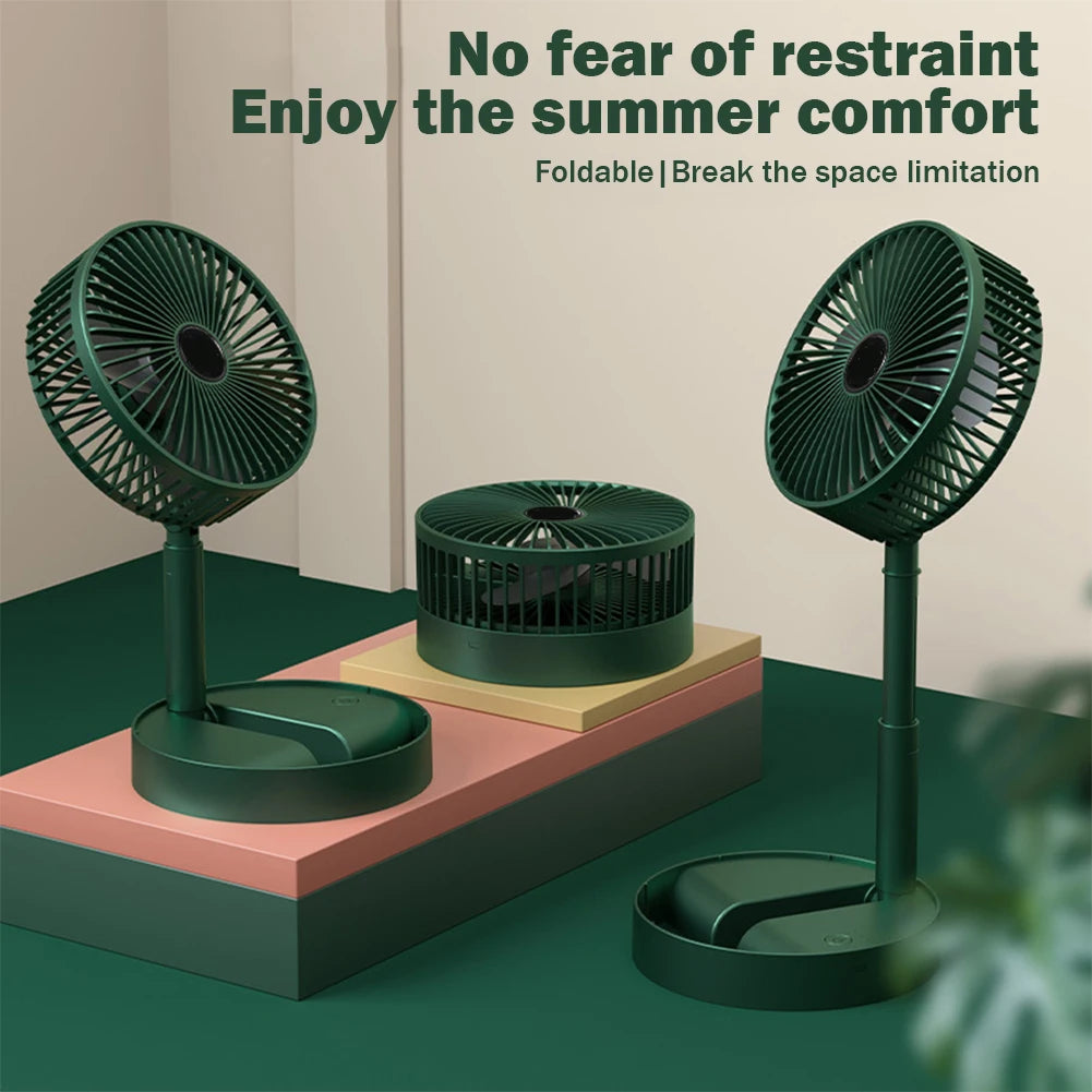 Desktop Foldable Fan 2000mah Portable Household USB Rechargeable 3Speed Mute Fan Electric Adjustable Air Conditioner Cooling Fan