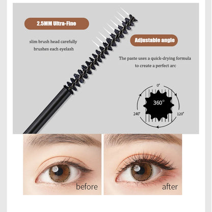 Silk Fiber Matte Mascara Makeup Ultra-Fine Brush Lengthens Eyelashes Waterproof Fast Dry Brown Black Curling Mascara Comestic