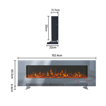 KOMORE Recessed/Wall Mounted Electric Fireplace 12 Flame Colors, Overheating Protection,1800W, 50&60&72 Inch