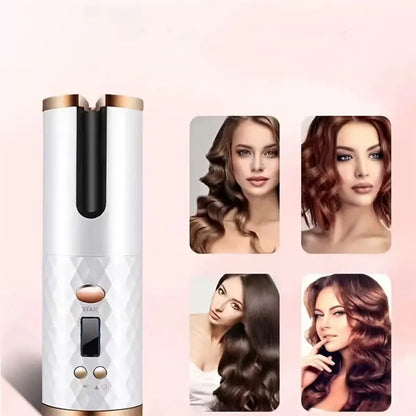 Rechargeable Automatic Hair Curler Portable LCD Display Ceramic Curler-Supplies for Hairdressing