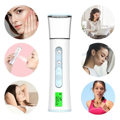 30ml Face Steamer Portable Nano Mister Sprayer Facial Moisturizing Mist Bottle Hydrating Humidifier Skin Care Moisture Tester