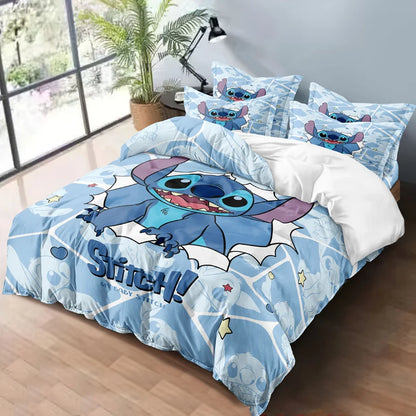 1 cartoon cute Stitch digital printed brushed down duvet cover,bedroom down comforter cover，bedding(No pillowcases，no quilt)