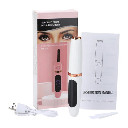 Electric Heated Eyelash Curler Portable Natural Eyelash Curling Device Long Lasting Professional Beauty  Eyelash Styling