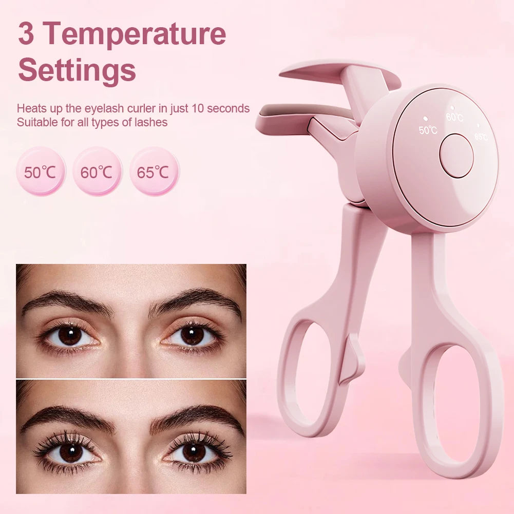 Heated Eyelash Curler Electric Eyelash Curler Long Lasting Heated Lash Curler Rechargeable Eyelash Curler Makeup Accessories