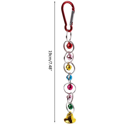 Parrot Bite Toy, Bird Ring, Bell, Hanging Swing, Chain, Parakeet, Chew Swings, Toy with Hanging Bells, Bird Accessories, 1Pc