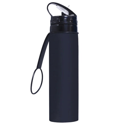 600ml Portable Water Cup Lightweight Silicone Sports Bottle Reusable Foldable Detachable with Suction Tubes Outdoor Accessories