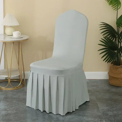 5/10/50/100pcs Pleated skirt Spandex Chair Cover Hotel Banquet Party Events Wedding Decoration Dining Room Seat Protector Covers