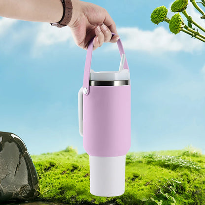 Portable Water Bottle Protective Sleeve Silicone Water Bottle Holder Bag  Bottle Carrier Sleeve with Handle for Stanley 40oz Cup