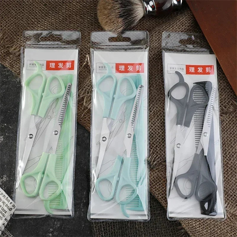 3pcs/Lot Thinning and Cutting Hair Scissors Set Hair Comb Steel Hairdressing Shear Styling Tool Sharp Haircutting Scissor Kit