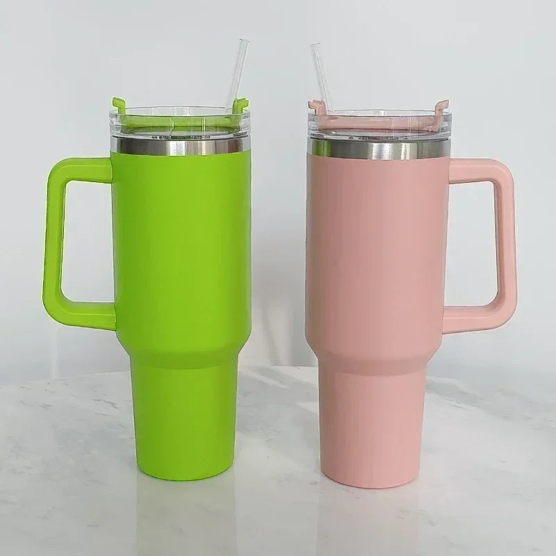 40oz Mug Tumbler With Handle Insulated Tumbler With Lids Straw Stainless Steel Coffee Tumbler Termos Cup for Travel Thermal Mug