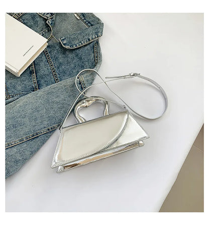 Shiny Leather Handbag And Purse Solid Color Designer Bags For Women Luxury Style Fashion Female Hand Bag High Quality Clutches