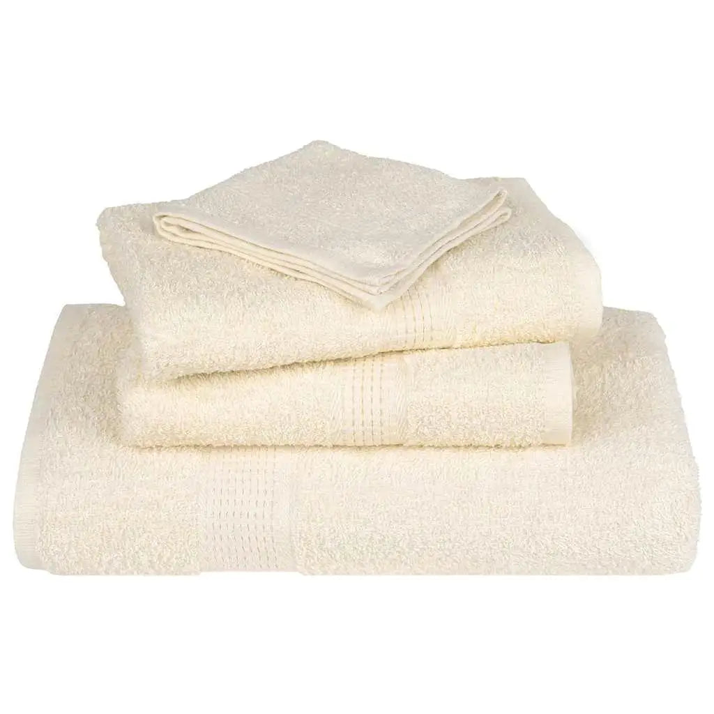 Set of 2 Cream Guest Towels 30x50 cm, 360 GSM, 100% Pure Cotton - Soft & Absorbent