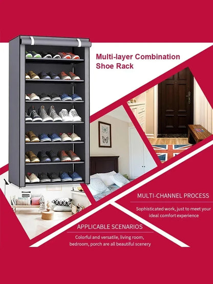 Simple shoe rack multi-layer space-saving and economical household dustproof storage shoe cabinet dormitory door simple cabinet