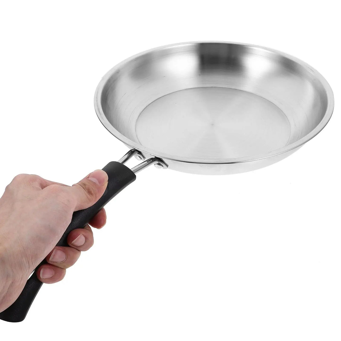 22cm Stainless Steel Frying Pan Non-stick Steak Wok Pan Saucepan Cooking Pot For Gas Stove Kitchen Cookware