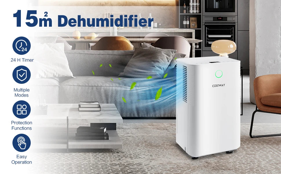 2000 Sq. Ft Dehumidifier for Home, 32 Pint Dehumidifier with 3 Modes, 2 Speeds, LED Touch Control Panel, 24H Timer Child Lock