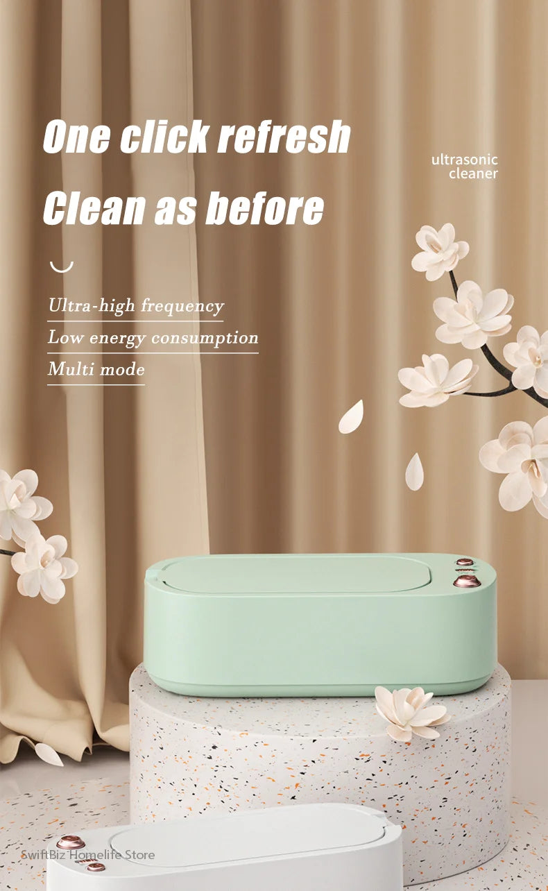 Xiaomi MIJIA Clean Ultrasonic Cleaner 550ml Portable Household Cleaning Machine Jewelry Cleaner Machine Ring Glasse Makeup Brush