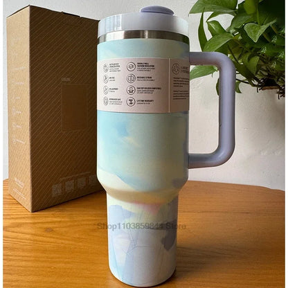 Tumbler Handle Lid Straw Thermos Cup Silicone Boot Stainless Steel Vacuum Insulated Iced Travel For StanIeys Coffee Mug