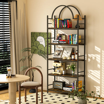 5 Tier Arched Metal Plant Stand Ladder Bookshelf Kitchen Storage Shelving Garden Flower Pot Display Rack for Garden, Balcony