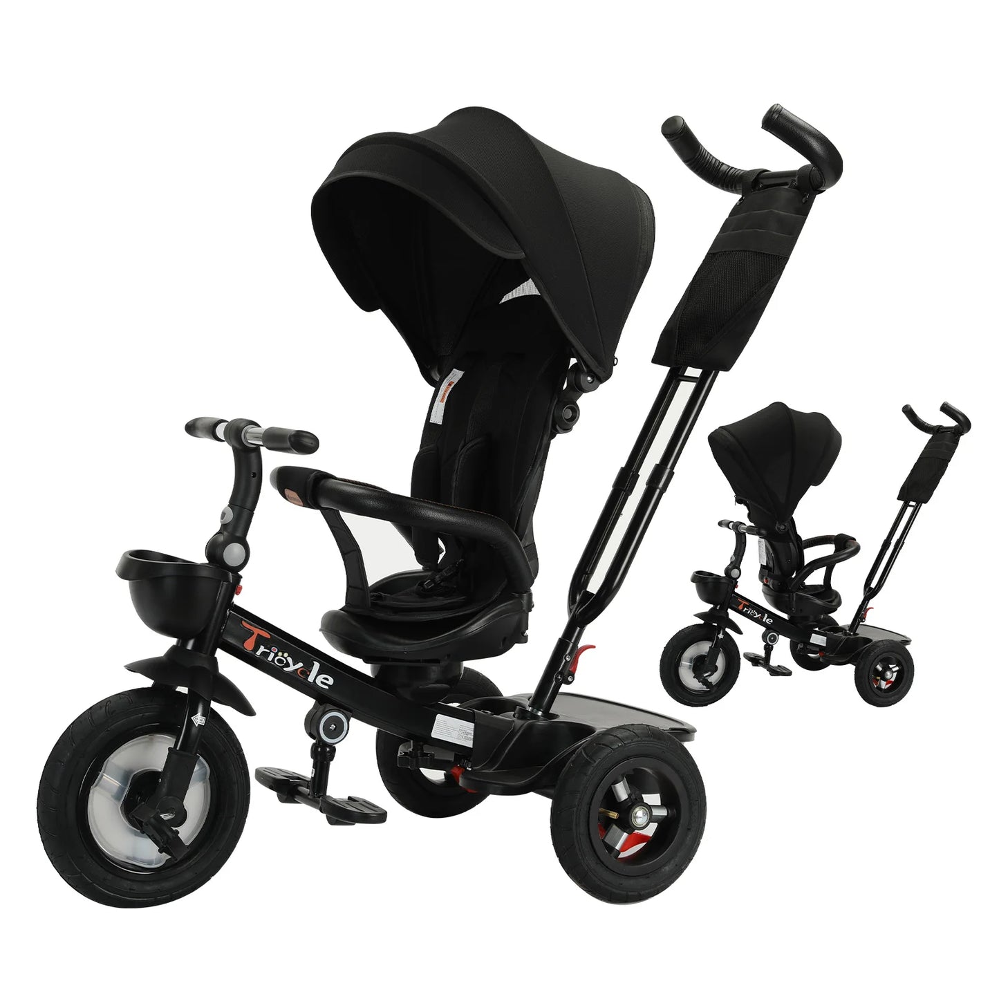 Ubravoo Baby Stroller Tricycle Ride Bike , 360 Degree Rotation Sitting & Lying,Celerity Disassembly & Assembly,1-5 Years