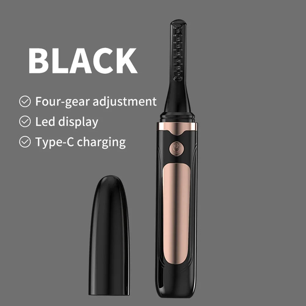 Electric Heated Eyelash Curler Portable Eyelash Curling Device Quick Heating Natural Eyelash Curler Long Lasting Make up Tool