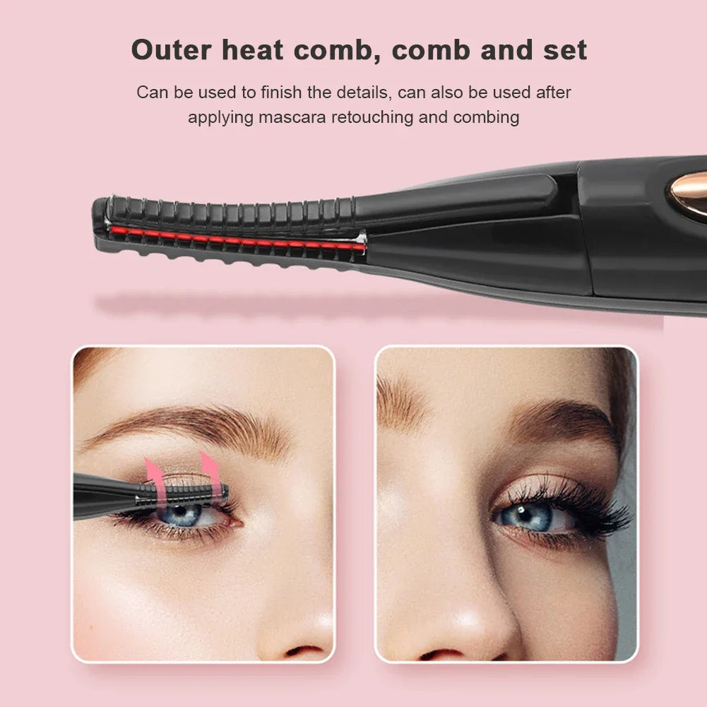 Electric Eyelash Curler Fast Heating Eyelash Curler Long Lasting Natural Eyelash Comb Professional Portable Heated Curling Brush