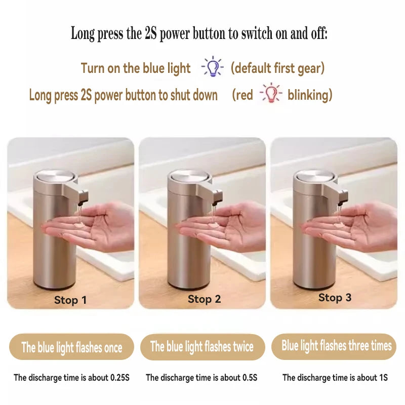 304 Stainless Automatic Liquid Soap Dispensers Steel Kitchen Metal Lotion Bottle Touchless Induction Sensor Bathroom Accessories