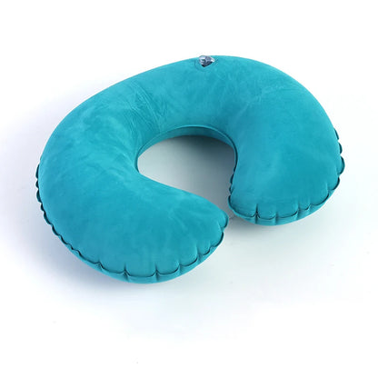 1pc Inflatable C-shaped Pillow Travel Neck Pillow Portable Round Pillow Cushion