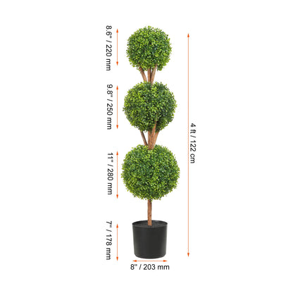 VEVOR 1/2pcs Artificial Boxwood Tower Topiary Spiral Artificial Plant 24/36/48in high Decorative Plants Green Plastic PE Tree