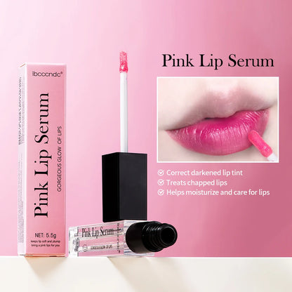 Pink Lips Serum Lip Balm Plumper Serum Reduces Fine Lines Brighten Lipgloss Anti-Drying For Women Pink Lips Instant Volumising