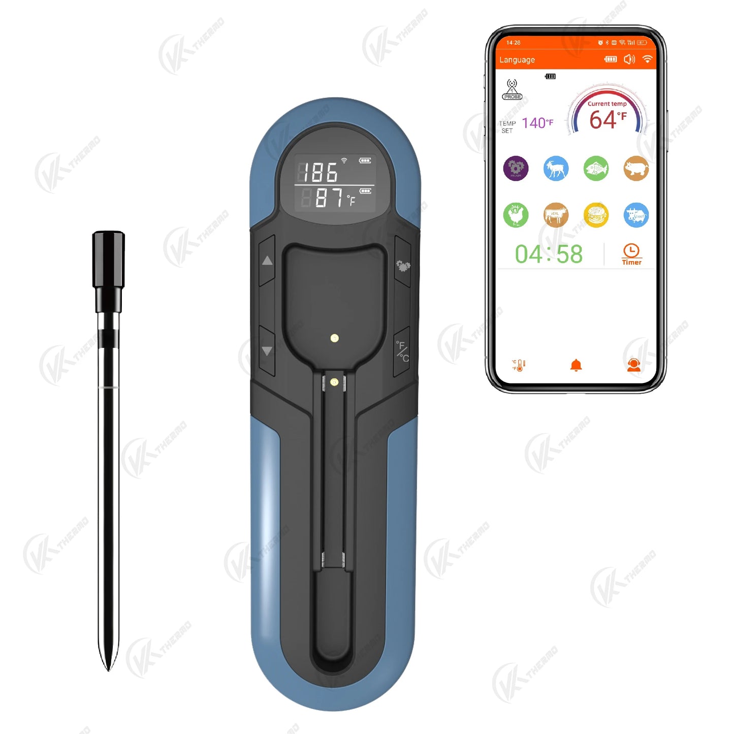 Wireless Cooking Thermometer Food Meat Steak Digital Bluetooth Barbecue Accessories Kitchen Oven Grill BBQ Smart Thermometers