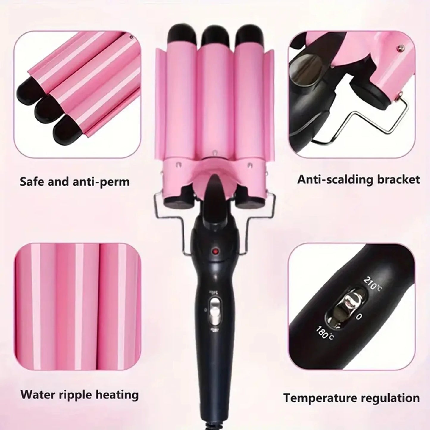 Professional Hair Curling Iron Ceramic Triple Barrel Hair Curler Irons Hair Wave Waver Styling Tools Hair Styler Wand Fade guide