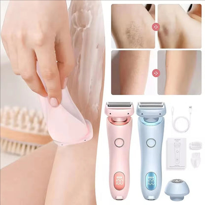 2-in-1 multi-purpose electric hair remover, portable body hair shaver for armpits, legs, bikini area, and private parts hairmer