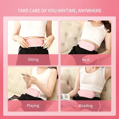 Wireless Abdominal Heating Massager Pad Relieve Menstrual Pain Warm Lady Uterus Belt Hot Compress Waist Back Vibrating Artifact