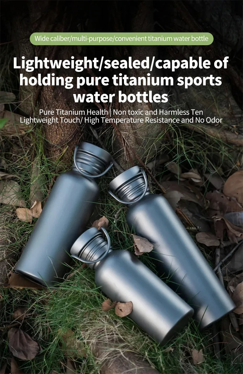 600ml 750ml Titanium Water Bottle Outdoor Camping Supplies Tourism Sports Cycling Hiking Camping Water Bottle