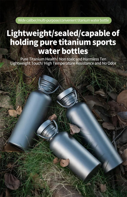 600ml 750ml Titanium Water Bottle Outdoor Camping Supplies Tourism Sports Cycling Hiking Camping Water Bottle