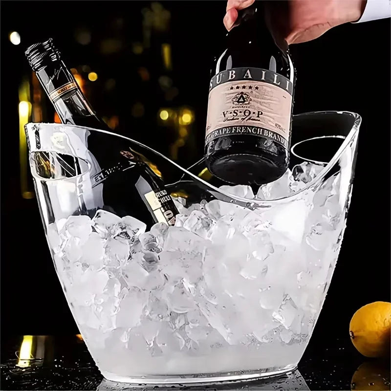 Transparent Ice Cube Storage Bucket Beer Wine Bucket Bar Ice Bucket Container Champagne Can Wine Bucket Champagne Beer Chiller