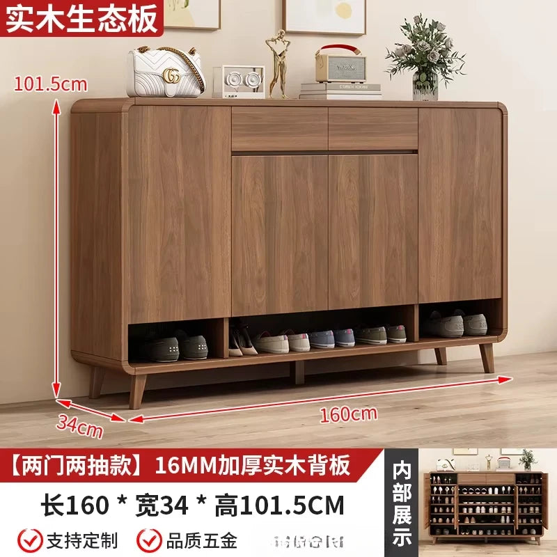 Wooden Entrance Shoe Cabinet Large Capacity Household Cabinet Balcony Foyer Cabinet IndoorZapateros Home Furniture