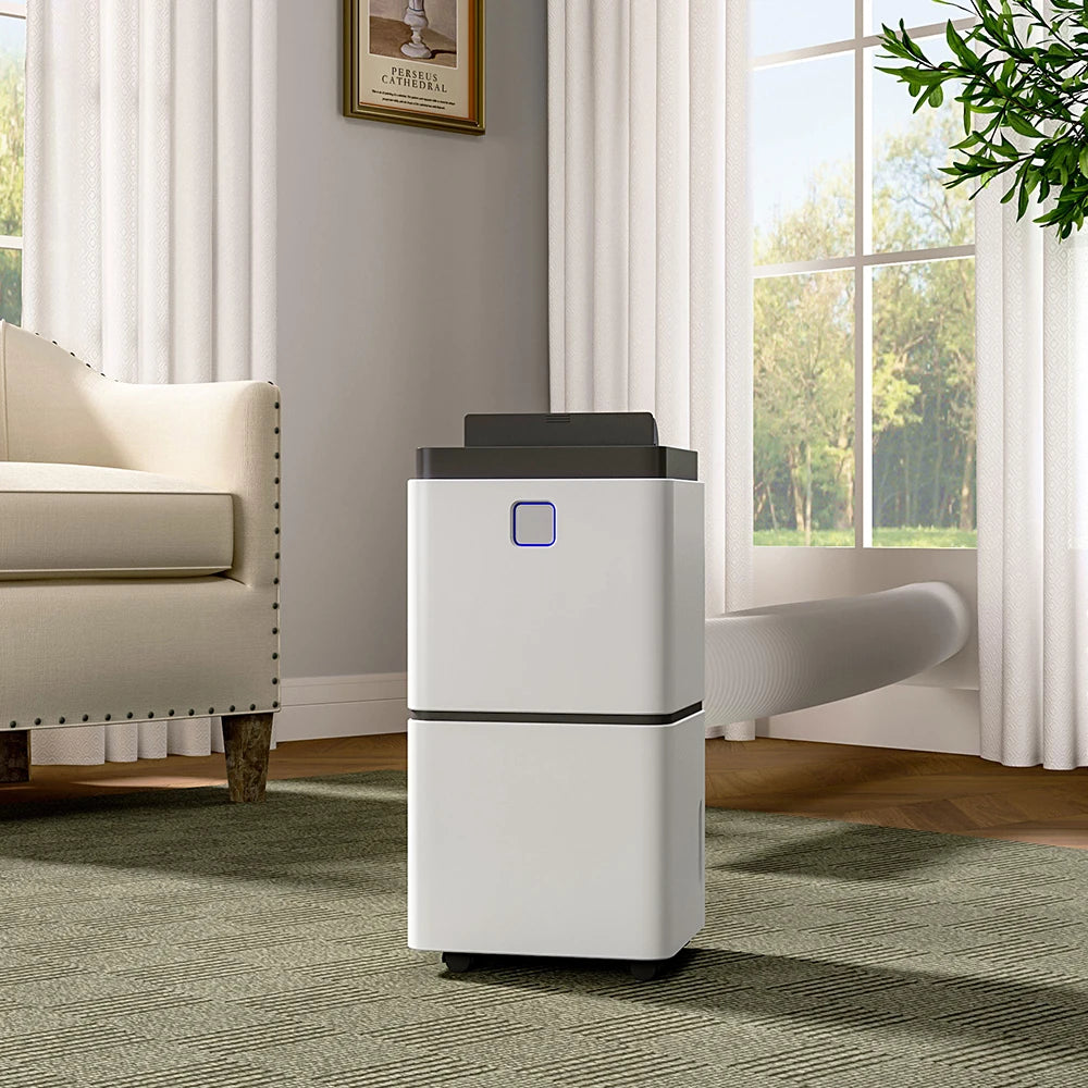 White 12L Dehumidifier with Wheels and WiFi