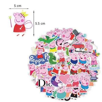 Peppa Pig Birthday Party Decoration Aluminum Foil Balloon For Kid Event Supplies Disposable Tableware Banner Backdrop Gift