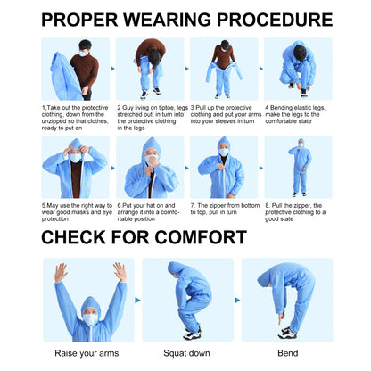 Protective Suit One-piece Clothing Coverall Maintenance Comfortable Outfit Isolated Protection Clothes Disposable Work