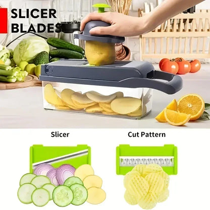 Portable Vegetable Cutter Shredder Multifunctional Slicer Potato Chopper Carrot Grater Reusable Fruit Veggie Cutting Tool