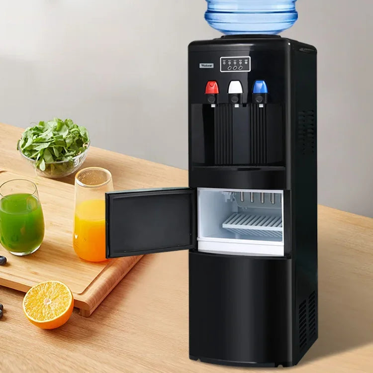 220V Quick Ice Maker Machine Commercial Home Use Cold and Hot Water Dispenser Small Vertical Ice Cube Maker Machine Cocina