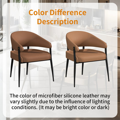 Set of 2 Luxury Kitchen Dining Chairs Microfiber Leather Dining Room Chairs Upholstered Seat for Restaurant Hotel Office