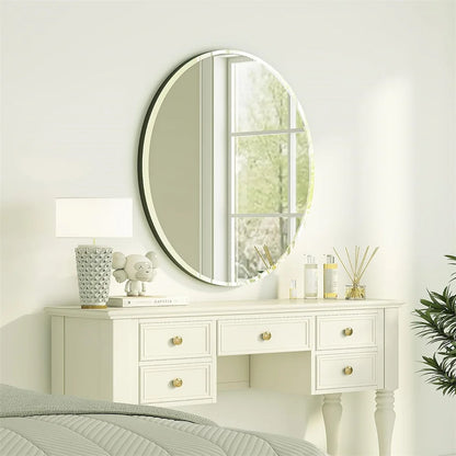 50/60 Length Oval Frameless Bathroom Mirror with Beveled Edge High Definition Vanity Mirror for Living Room Entryway