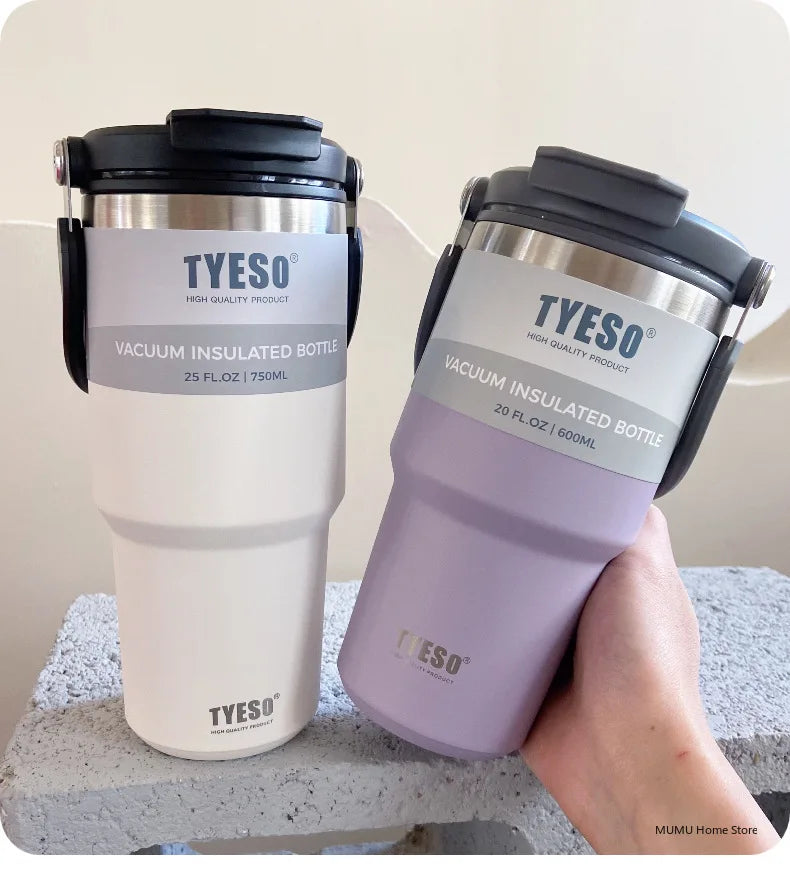 Tyeso Tumbler Coffee Cup Stainless Steel Vacuum Thermal Insulated Mug Large Capacity Double Drink Car Water Bottle Travel Mug